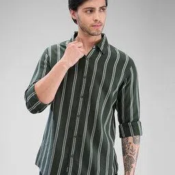 spykar Men Striped Slim Fit Cotton Shirt-picture-2