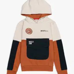 Colourblock Hoodie with Flap Pocket-16