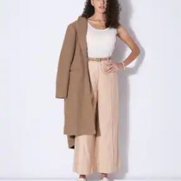 Women Panelled High-Rise Straight Fit Flat-Front Trousers-image-56