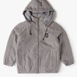 Boys Typographic Print Puffer Jacket with Detachable Hood-picture-2
