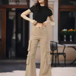 Women Wide-Leg Cargo Pants-image-37