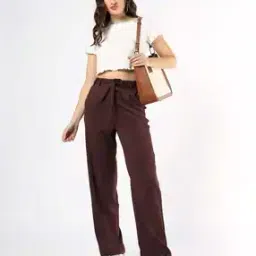 Women High-Rise Straight-Leg Pleat-Front Trousers-image-13