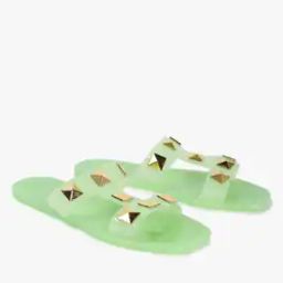Women Slides with Metal Accent-11
