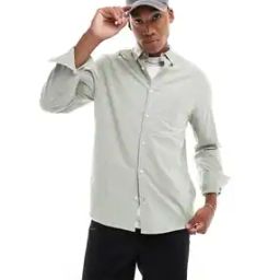 Regular Fit Stretch Oxford Shirt with Patch Pocket-image-10
