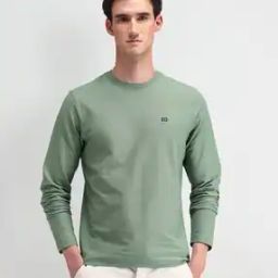 Men Ribbed Regular Fit Crew-Neck T-Shirt-image-88