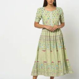 Floral Print Fit and Flare Midi Dress-picture-1