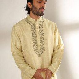Embroidered Slim Fit Kurta with Slip Pockets-image-56