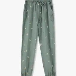 Girls Floral Print Relaxed Fit Pants-image-46