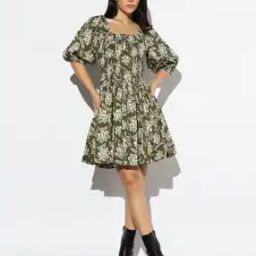 Printed Flared Mini Dress-image-0