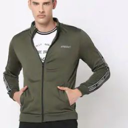 Zip-Front Sweatshirt with Brand Taping-picture-5