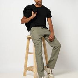 Men Straight Fit Flat-Front Trousers-picture-18