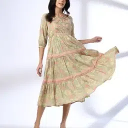 fusion Women Floral Print Tiered Dress-picture-30