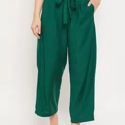 Clovia Chic Basic Women Cotton Wide Leg Lounge Pants-image-10