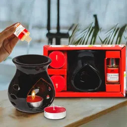 pan aromas Cinnamon Ceramic Burner Gift Set (Red)-picture-13