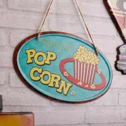 eazywagon Teal Metal Fresh & Crisp Popcorn Wall Hanging-picture-41