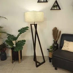 symplify Catapult Wooden Floor Lamp with Jute Shade & Brown Base-picture-43