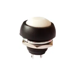 White Waterproof PBS- 33B 12MM 2PIN Self-Reset Mini Round Push Button-25