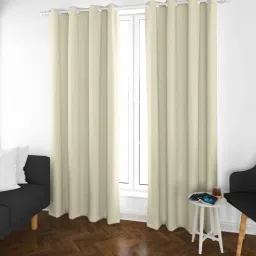 parda online Off White Polyster Solid 9ft Blackout Eyelet Window/Door (1 Pc)-picture-44