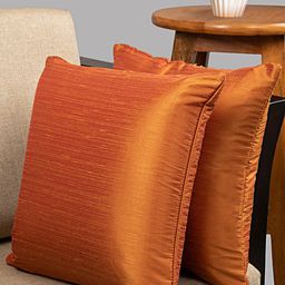 HOUZZCODE Set Of 2 Brown Square Cushion Covers image 1