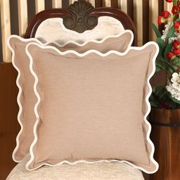 Home Brown 2 Pieces Cotton Square Cushion Covers-19