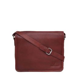 WildHorn Men Brown Textured Genuine Leather Messenger Bag-image-36