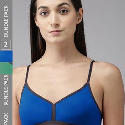 PIBU Pack Of 2 Full Coverage Non Padded Non-Wired Bra With All Day Comfort-17