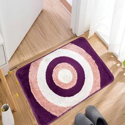 Kuber Industries Purple & Brown Geometric Anti-Skid Door Mat-40
