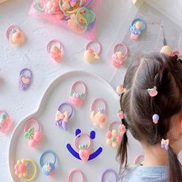 LYTIX Girls Set Of 20 Hair Elastic Bands Ponytail Holder-47
