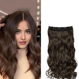 D-Divine Clip-In Wavy Locks Hair Extension - 22 Inch - Brown-image-95
