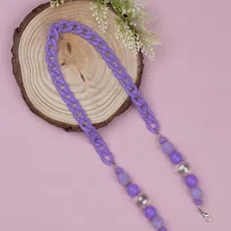 Arendelle Girls Purple Crystal Beads Mask Chain-80