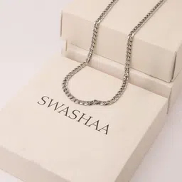 SWASHAA Men Silver-Plated Chain-40