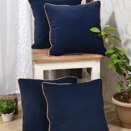 Clasiko Blue & Pink 4 Pieces Velvet Square Cushion Covers-image-33