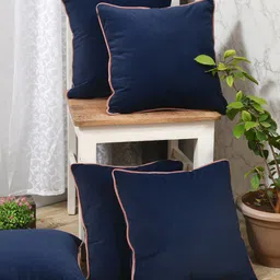 Clasiko Blue & Pink 5 Pieces Velvet Square Cushion Covers-image-70