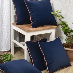 Clasiko Blue & Pink 5 Pieces Velvet Square Cushion Covers-image-65