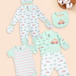 MeeMee Infants Printed Set Of 7 Baby Apparel Gift Set-14
