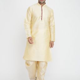 ROYAL KURTA Band Collar Regular Dupion Silk Kurta with Patiala-picture-46