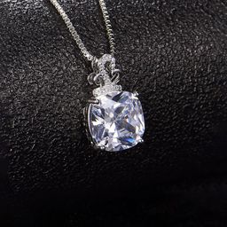 Jewels Galaxy Silver-Plated Diamond Shaped Pendants with Chains-picture-14