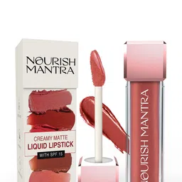 Nourish Mantra Creamy Matte Liquid Lipstick With SPF - 3.5ml -Spice & Shanti-10