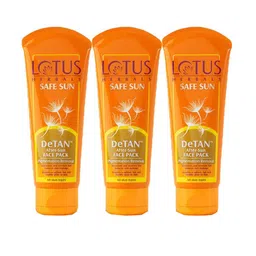 Lotus Herbals Set Of 3 Safe Sun De-Tan Pigmentation Removal After-Sun Face Pack - 100gEach-14