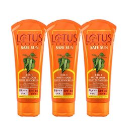 Lotus Herbals Safe Sun Set Of 3 3-In-1 Matte Look Daily Sunscreen - 75g Each-43