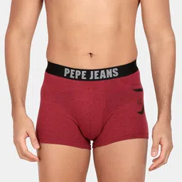 Pepe Jeans Men Maroon Solid Cotton Trunk OPT07Maroon-51