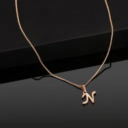 Estele Rose Gold-Plated Initial N Pendant With Chain-image-66