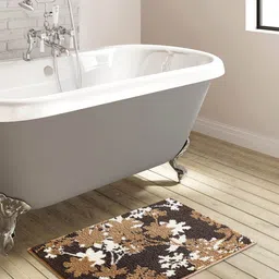 OBSESSIONS Brown & White Anti-Skid Bath Rug-image-48