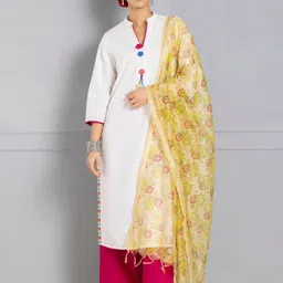 SHAYE Floral Printed Chanderi Dupatta-9