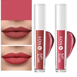 NOY Neutral Set Of 2 Harmony Nude Matte Liquid Lipstick-4ml Each-Brown Nude 21-Tan Nude 24-27