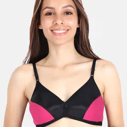 LOTUSLEAF Pink & Black Colourblocked Non Padded Bra-picture-44