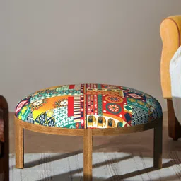 Chumbak Red & Green Printed Bohemian Ottoman-image-70