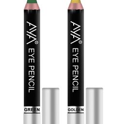AYA Set of 2 Eye Liner Kajal Pencils in Green and Golden-31