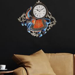 Aapno Rajasthan Printed Animal Shaped Traditional Wall Clock-image-35