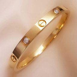Designs By Jewels Galaxy Women Gold-Toned & White Brass American Diamond Gold-Plated Bangle-Style Bracelet-image-54